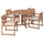 NÄMMARÖ - Table+4 chairs armrests, garden, mordant light brown/Kuddarna light gray-beige,130 cm