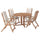 NÄMMARÖ table+4 reclining chairs, outdoor, light brown stained/Frösön/Duvholmen beige, 130 cm