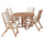NÄMMARÖ - Table+4 relaxing chairs, garden, mordant light brown/Kuddarna light gray-beige,130 cm