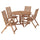 NÄMMARÖ - NÄMMARÖ Table+4 reclining chairs, outdoor, light brown stained, 130 cm