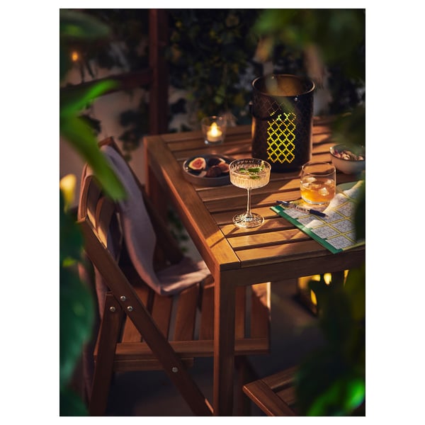 NÄMMARÖ table, outdoor, light brown stained, 75x63 cm