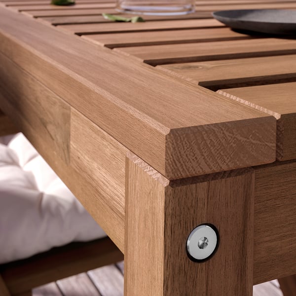 NÄMMARÖ table, outdoor, light brown stained, 140x75 cm