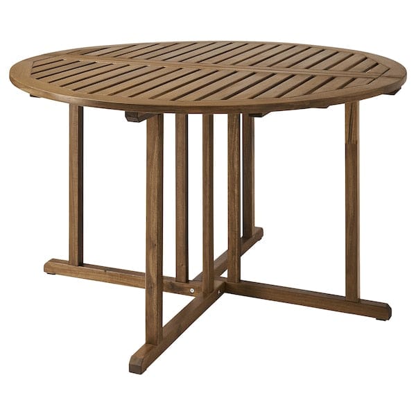 NÄMMARÖ - Garden table, light brown stain,130 cm