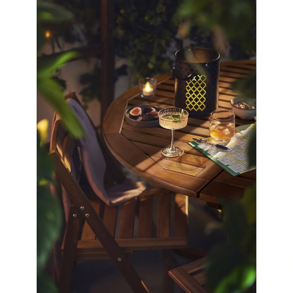 NÄMMARÖ table, outdoor, light brown stained, 130 cm