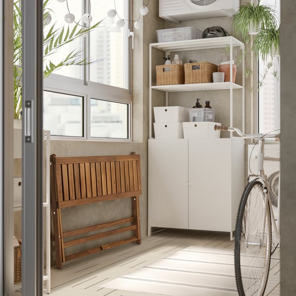 NÄMMARÖ folding table, light brown stained, 108x37 cm
