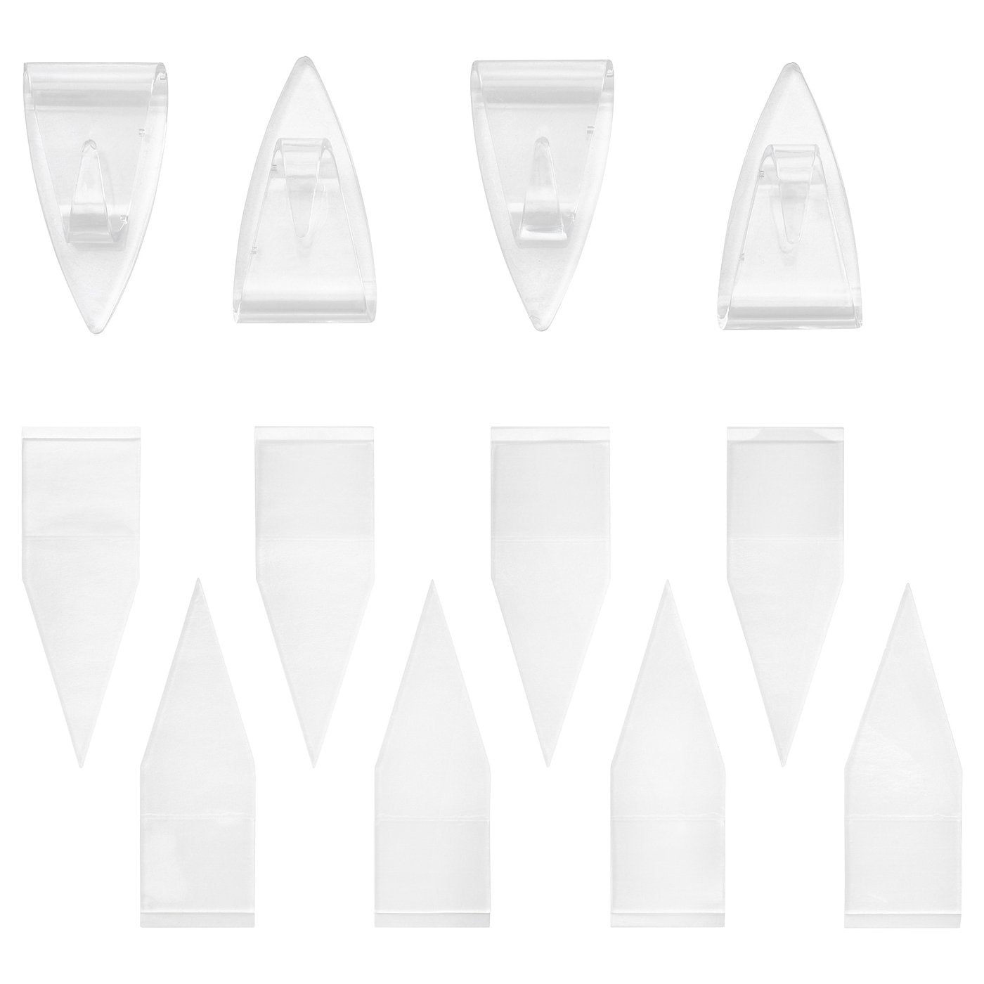 NÄSBJÖRN hook, self-adhesive, transparent, 2x3.5x1.5 cm, 4 pack