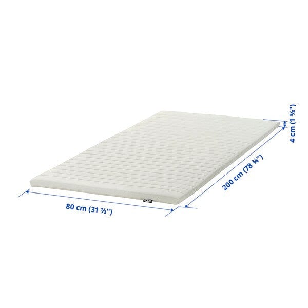 Ikea NÄSFJÄLLET - Topper, bianco,80x200 cm