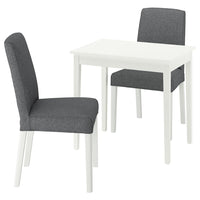 NÄSINGE / BERGMUND table and 2 chairs, white/Gunnared medium grey white, 80x60 cm
