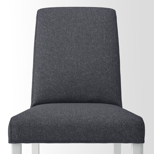 NÄSINGE / BERGMUND table and 4 chairs, white/Gunnared medium grey white, 130x80 cm
