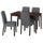 NÄSINGE / BERGMUND - Table and 4 chairs, dark brown beech veneer / stained / Gunnared smoke grey black, 130x80 cm - Table length: 130 cmTable width: 80 cmTable height: 75 cmChair width: 52 cmChair depth: 59 cmChair height: 95 cm