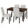 NÄSINGE / BERGMUND - Table and 4 chairs, dark brown beech veneer / stained / Orrsta light grey black, 130x80 cm - Table length: 130 cmTable width: 80 cmTable height: 75 cmChair width: 52 cmChair depth: 59 cmChair height: 95 cm