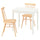 NÄSINGE / HÖGVED table and 2 chairs, white/birch veneer, 80x60 cm