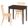 NÄSINGE / HÖGVED table and 2 chairs, dark brown stained beech veneer/birch veneer, 80x60 cm