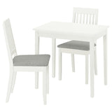 NÄSINGE / NÄSINGE table and 2 chairs, white/white Tibbleby beige-grey, 80x60 cm