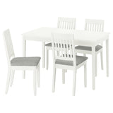 NÄSINGE / NÄSINGE table and 4 chairs, white/white Tibbleby beige-grey, 130x80 cm