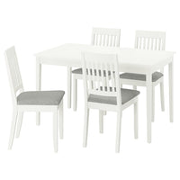 NÄSINGE / NÄSINGE table and 4 chairs, white/white Tibbleby beige-grey, 130x80 cm