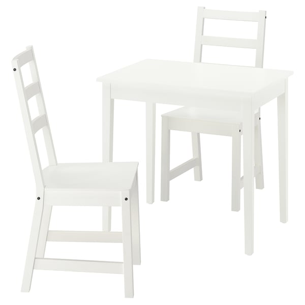 NÄSINGE / NORDVIKEN table and 2 chairs, white/white, 80x60 cm