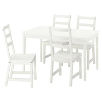 NÄSINGE / NORDVIKEN table and 4 chairs, white/white, 130/190x80 cm