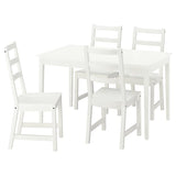 NÄSINGE / NORDVIKEN table and 4 chairs, white/white, 130/190x80 cm