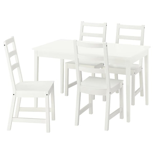 NÄSINGE / NORDVIKEN - NÄSINGE / NORDVIKEN Table and 4 chairs, white/white, 130/190x80 cm