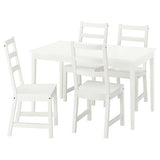 NÄSINGE / NORDVIKEN table and 4 chairs, white/white, 130x80 cm