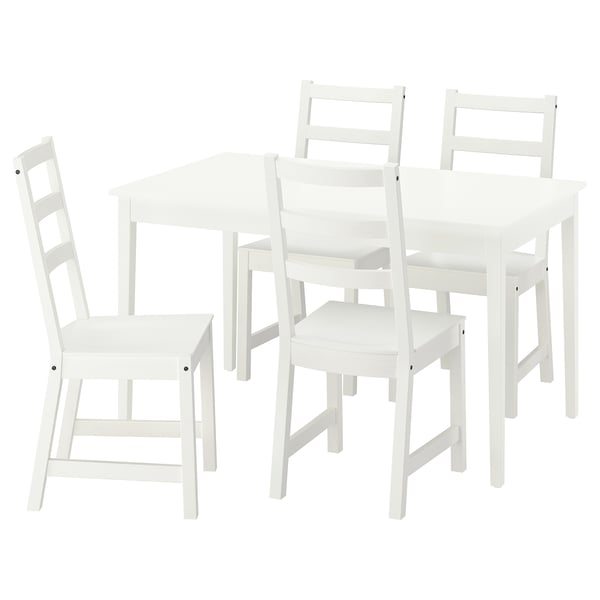 NÄSINGE / NORDVIKEN table and 4 chairs, white/white, 130x80 cm