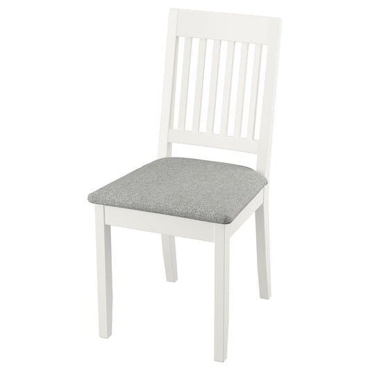 NÄSINGE - Chair, white/Tibbleby beige-grey