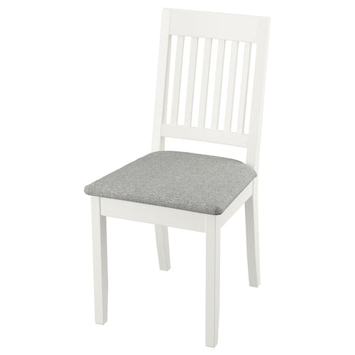 NÄSINGE - Chair, white/Tibbleby beige-grey