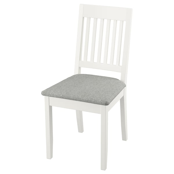 NÄSINGE - Chair, white/Tibbleby beige-grey