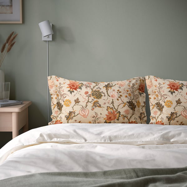 NÄSSELKLOCKA pillowcase, light grey-beige, 50x80 cm