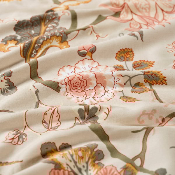 NÄSSELKLOCKA - Sheet with corners, light gray-beige,80x200 cm