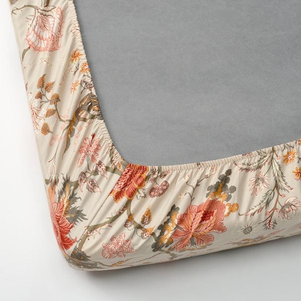 Ikea NÄSSELKLOCKA - Sheet with corners, light gray-beige,160x200 cm