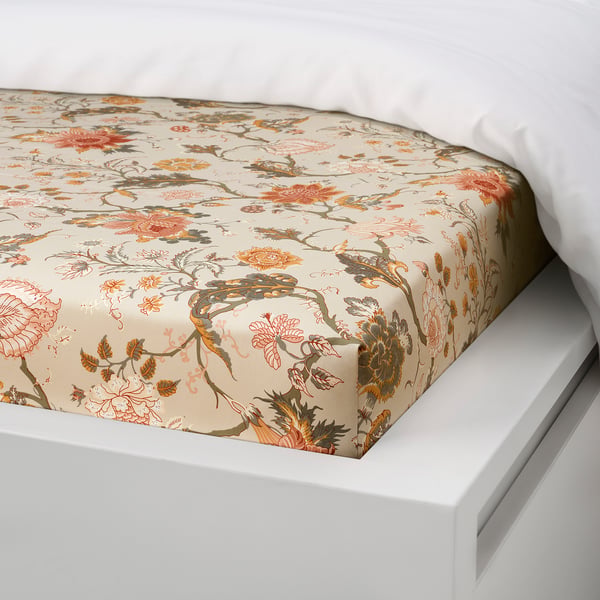 NÄSSELKLOCKA flat sheet, light grey-beige, 240x260 cm