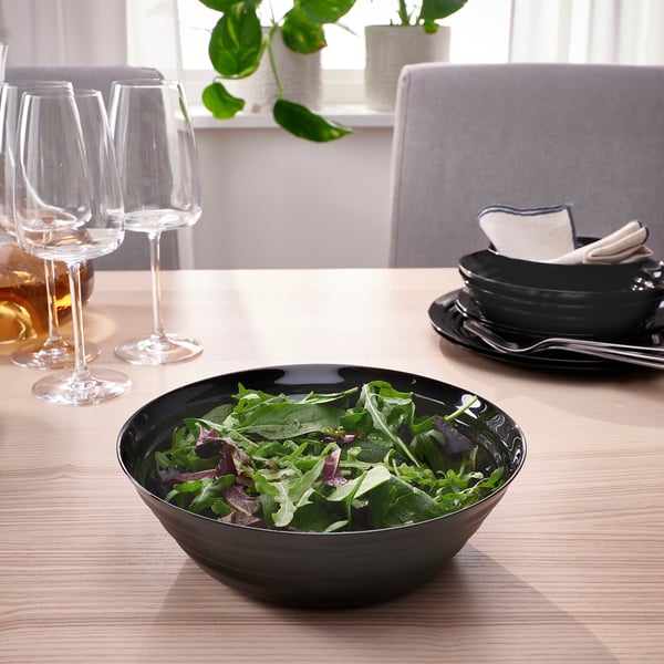NÄTBARB - NÄTBARB Serving bowl, black, 22 cm