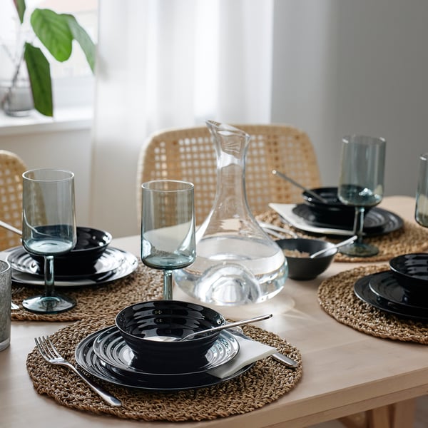NÄTBARB plate, black, 24 cm