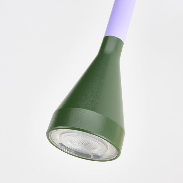 NÄVLINGE - LED spotlight with clamp, lilac/dark green