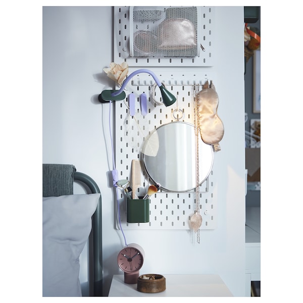 NÄVLINGE - LED spotlight with clamp, lilac/dark green