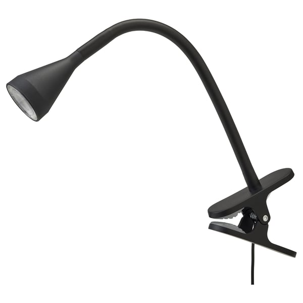 NÄVLINGE LED clamp spotlight, black, 34 cm