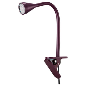 NÄVLINGE LED clamp spotlight, dark red, 34 cm