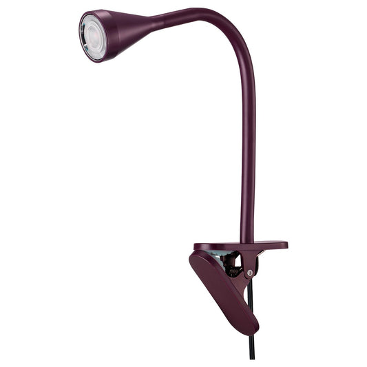 NÄVLINGE LED clamp spotlight, dark red, 34 cm