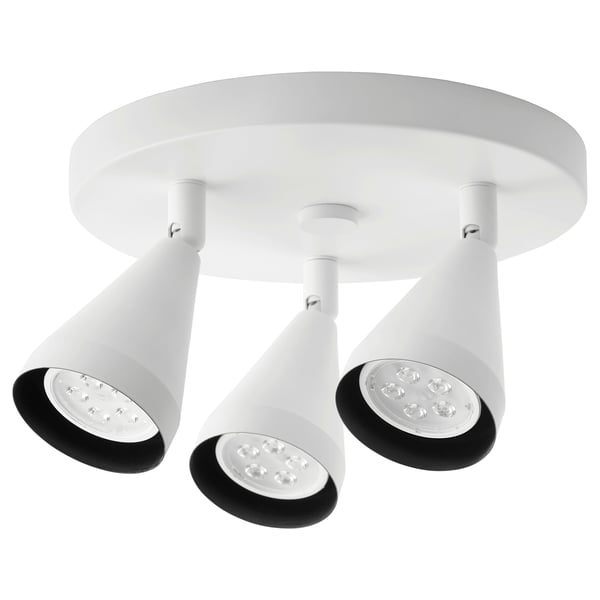 NÄVLINGE ceiling spotlight with 3 spots, white, 22 cm