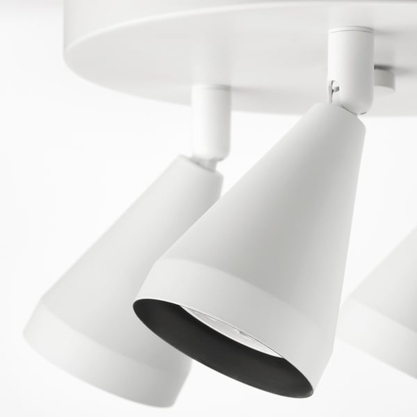 NÄVLINGE ceiling spotlight with 3 spots, white, 22 cm