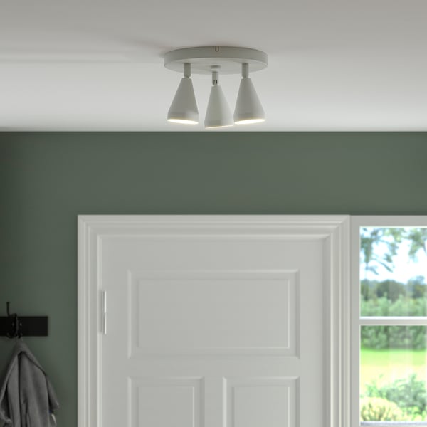 NÄVLINGE ceiling spotlight with 3 spots, white, 22 cm