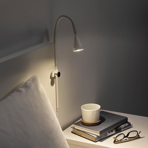 NÄVLINGE LED wall/clamp spotlight, white, 63 cm