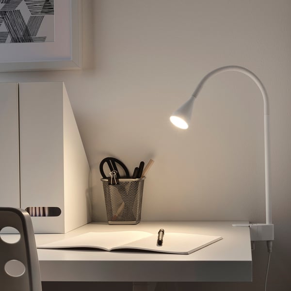 NÄVLINGE LED wall/clamp spotlight, white, 63 cm