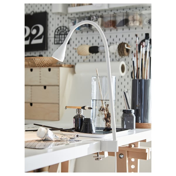 NÄVLINGE LED wall/clamp spotlight, white, 63 cm