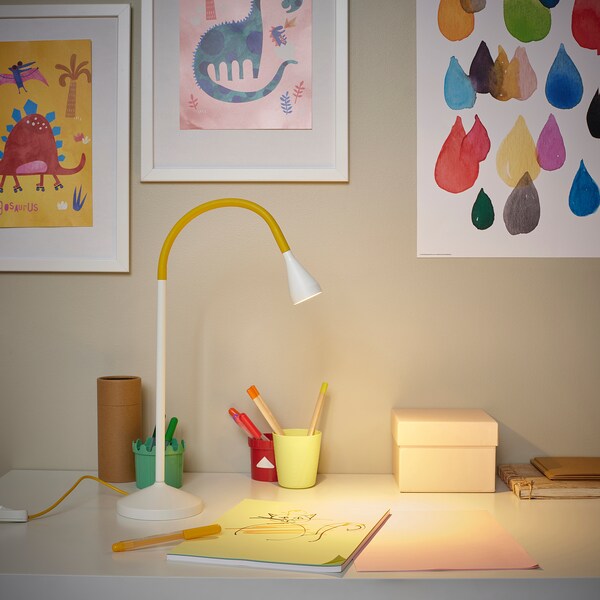 NÄVLINGE - LED desk lamp, yellow/white