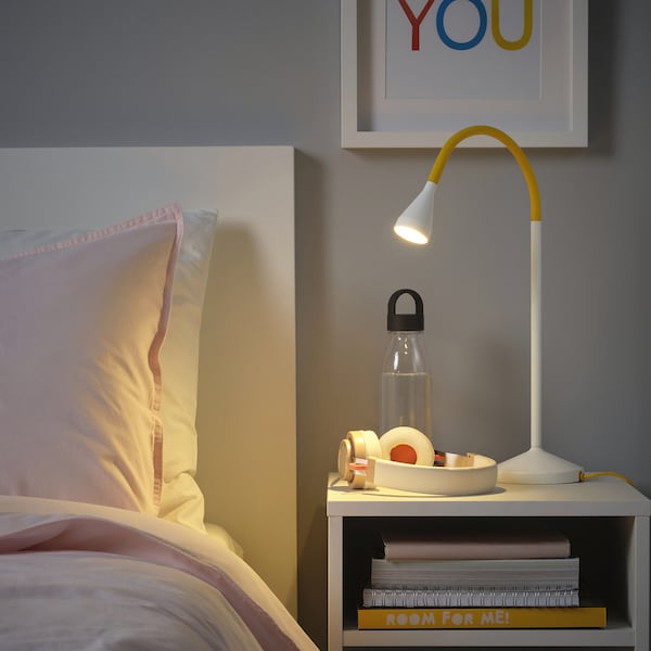 NÄVLINGE - LED desk lamp, yellow/white