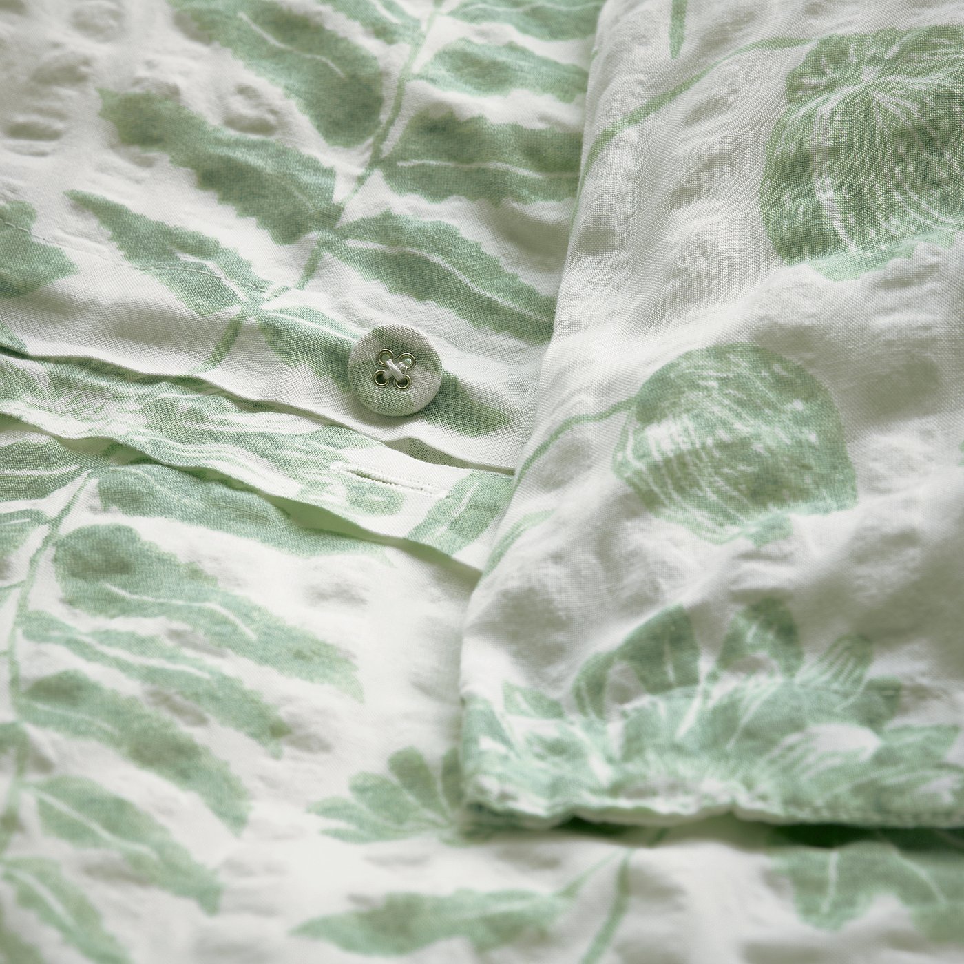NÅLBJÖRNBÄR duvet cover and pillowcase, white grey-green/floral pattern, 150x200/50x80 cm