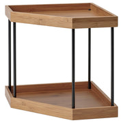 NÅLBLECKA corner shelf, metal/bamboo for kitchen countertop, 28x28x28 cm